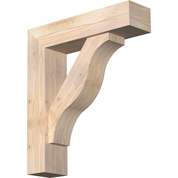 Ekena Millwork Funston Block Smooth Bracket w/ Offset Brace, Douglas Fir, 7 1/2"W x 30"D x 34"H BKT0806X30X34FST05SDF - main